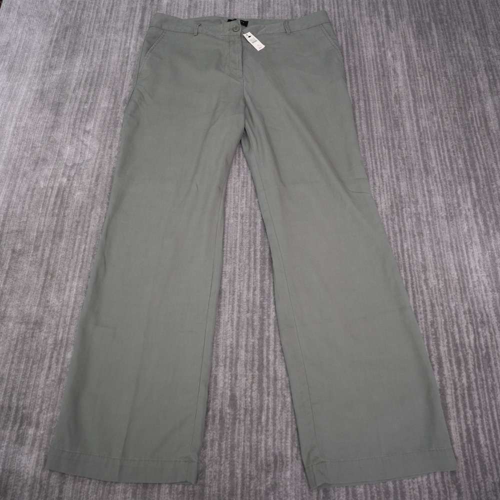Talbots Wide Leg Pants Women 16 Olive Green New Lyocell Trousers Dressy Casual